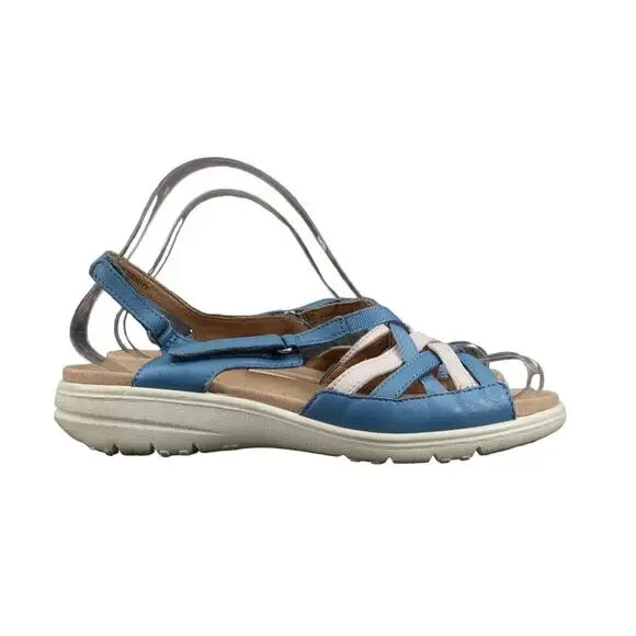 Hotter Shoes Womens 8 Sandal Maisie Comfort Fashion Leather Strappy Walking Blue - Picture 2 of 14